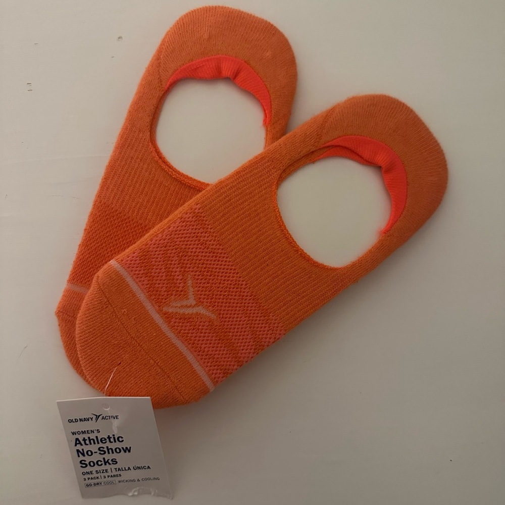 NWT Old Navy No Show Orange Socks